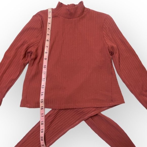 Forever 21 Mauve Ribbed Long Sleeve Crop Top- size small - Picture 2 of 6